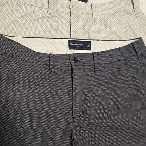 Abercrombie & Fitch Cream and Gray Patterned Shorts